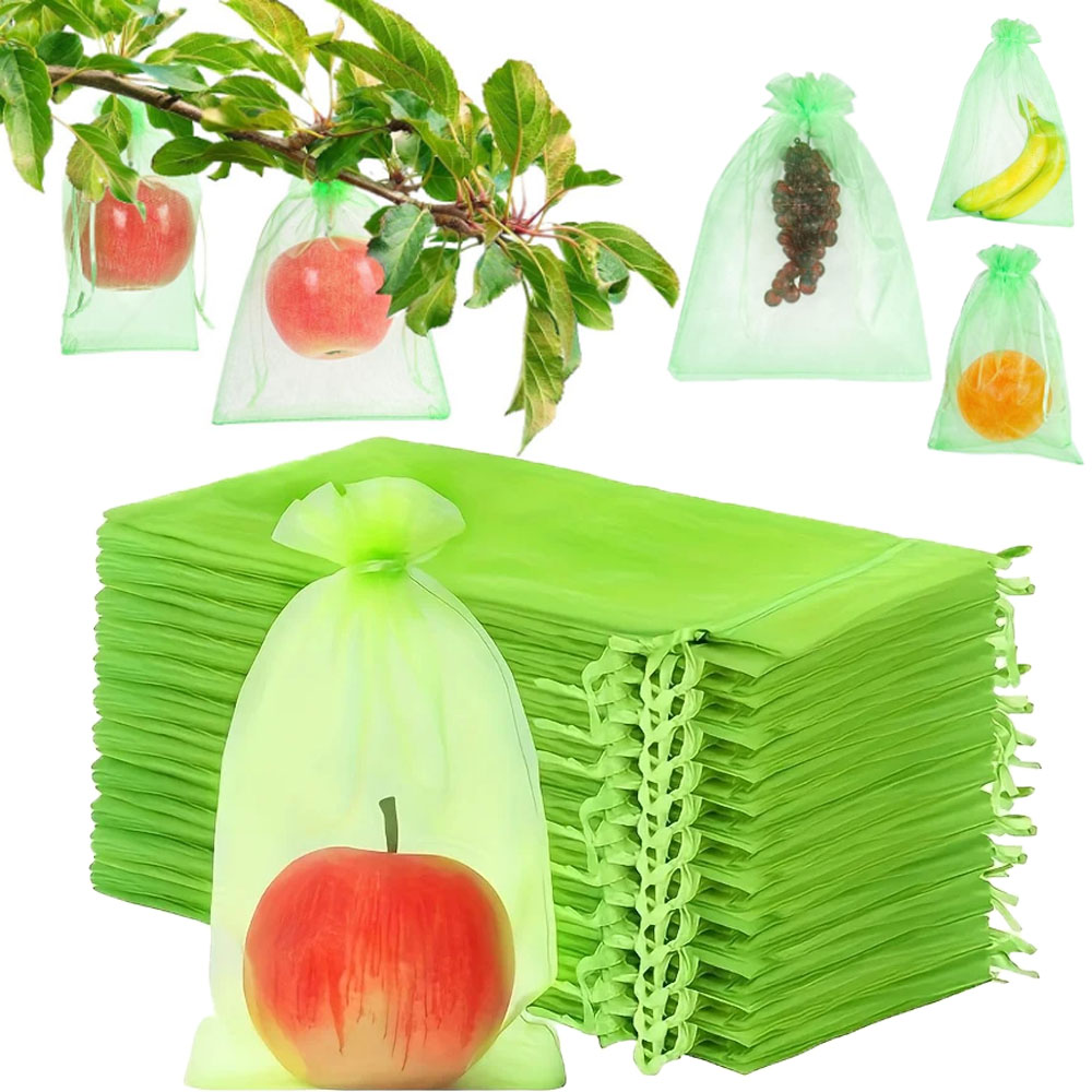 Grow Bag - 100Pcs Green Protective Bag with Zipper,fruit