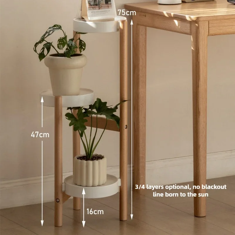 Indoor Herb Garden - Solid Wood Tiered Plant Stand Triangle-reinforced