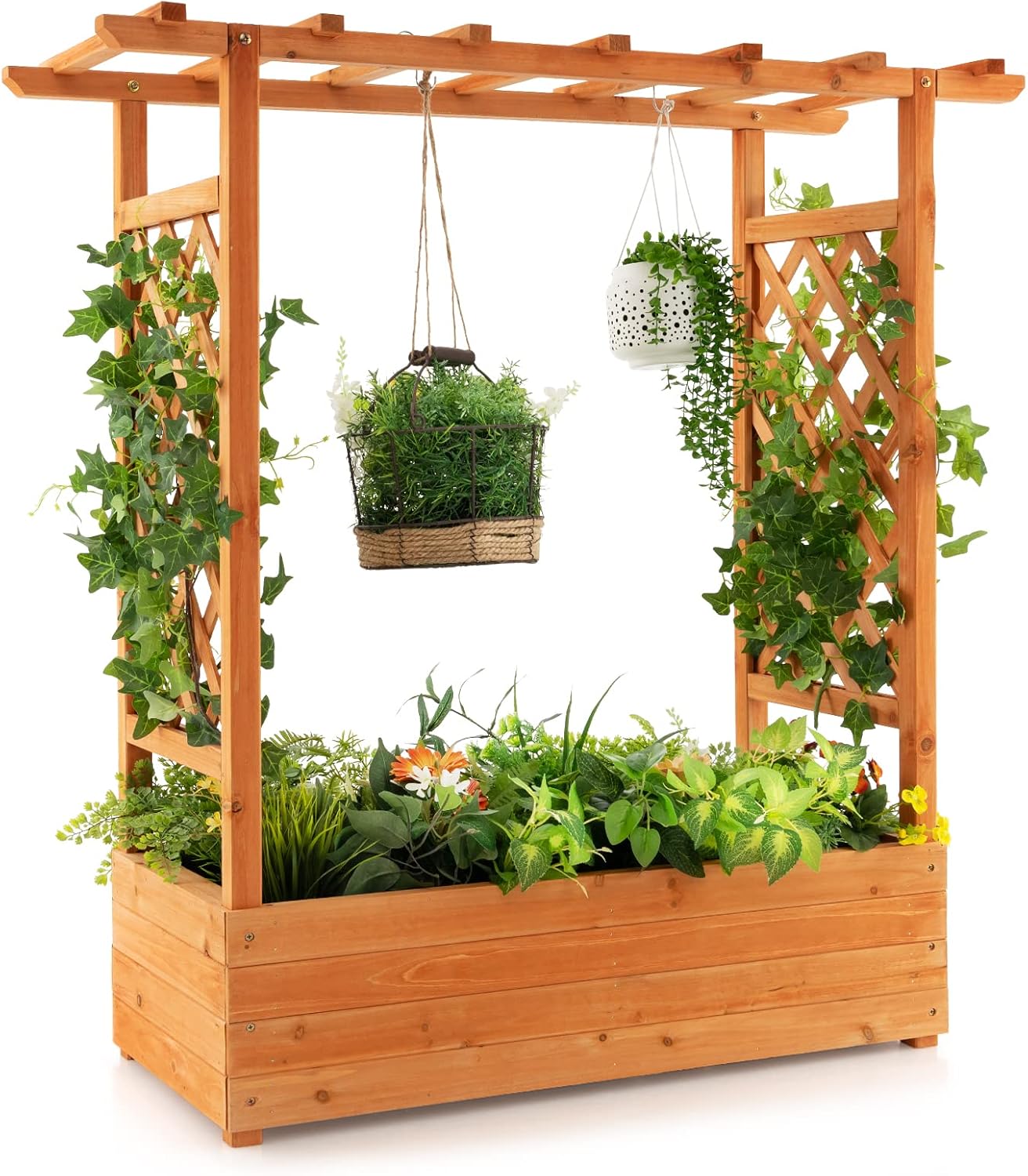Raised Garden Bed - Wood Raised Garden Bed with Arch