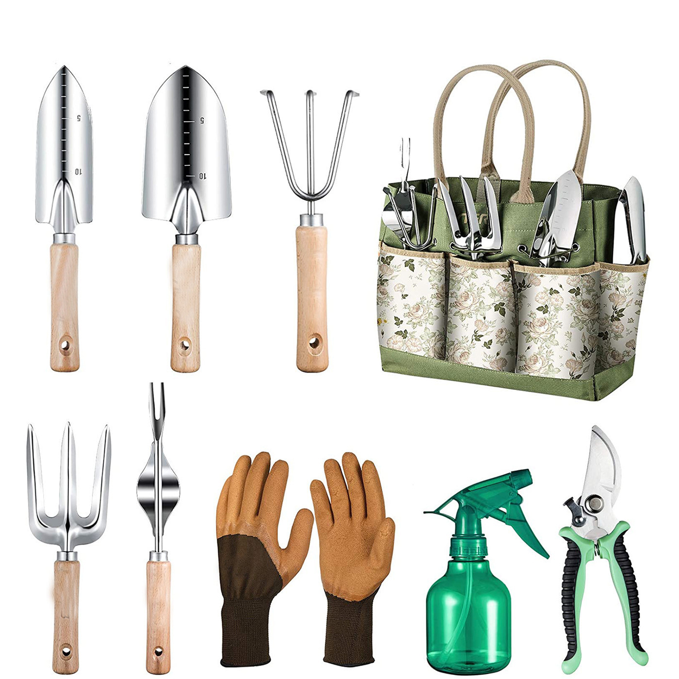 9-Piece Gardening Tool With He - đánh giá và giá Garden Gloves