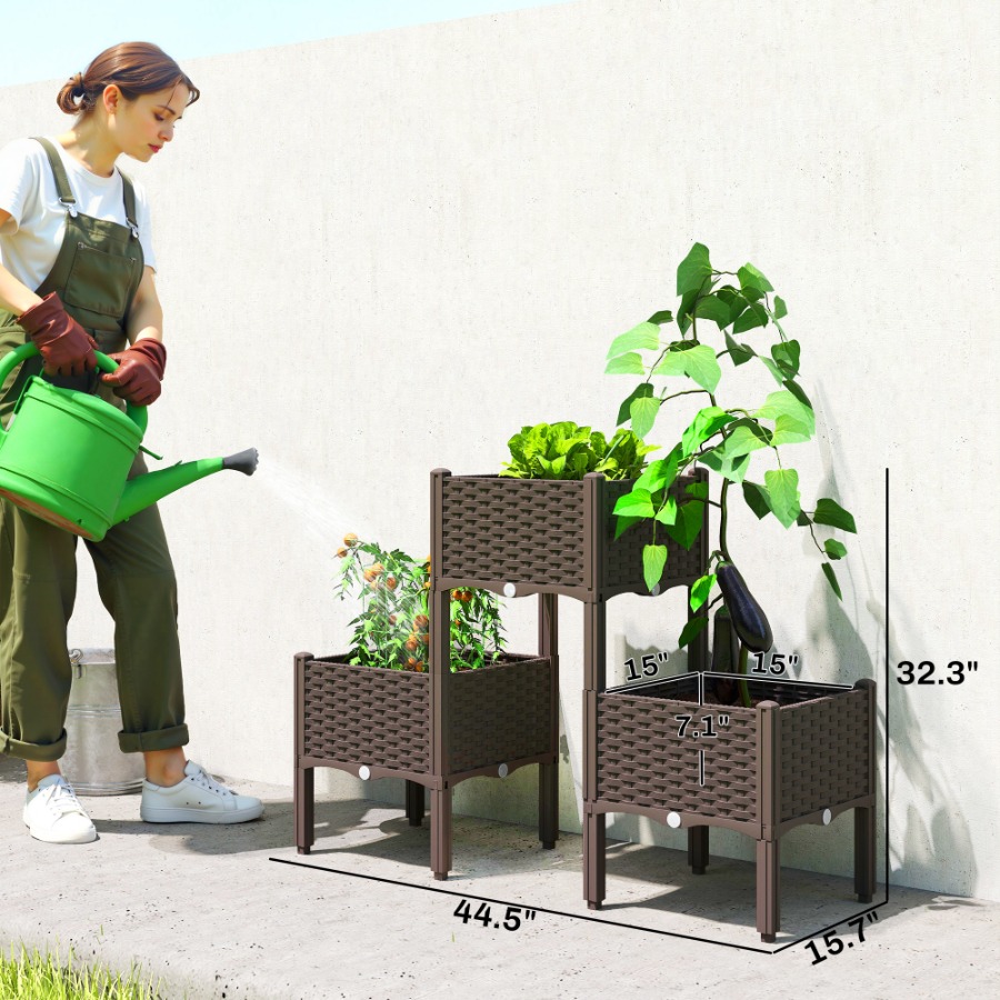Plastic Raised Garden Bed with - đánh giá và giá Self Watering Planter