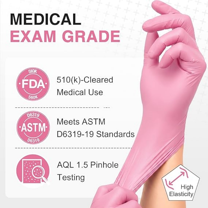 Pink Nitrile Disposable Gloves - đánh giá và giá Garden Gloves