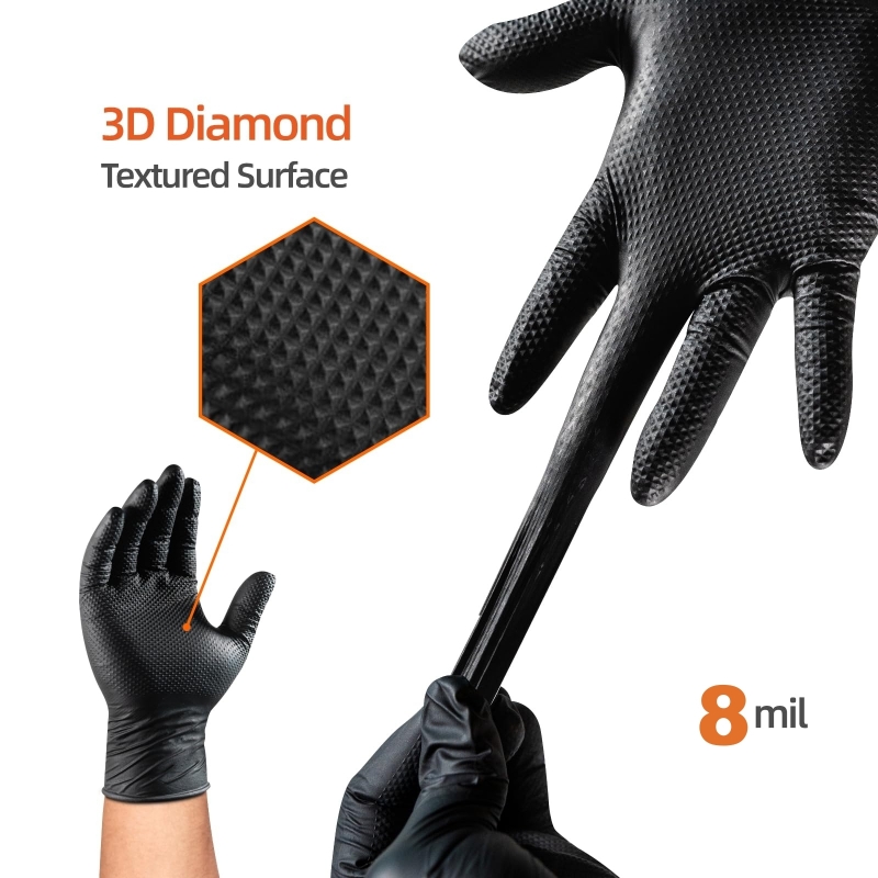 8Mil Heavy Duty Black Nitrile  - đánh giá và giá Garden Gloves