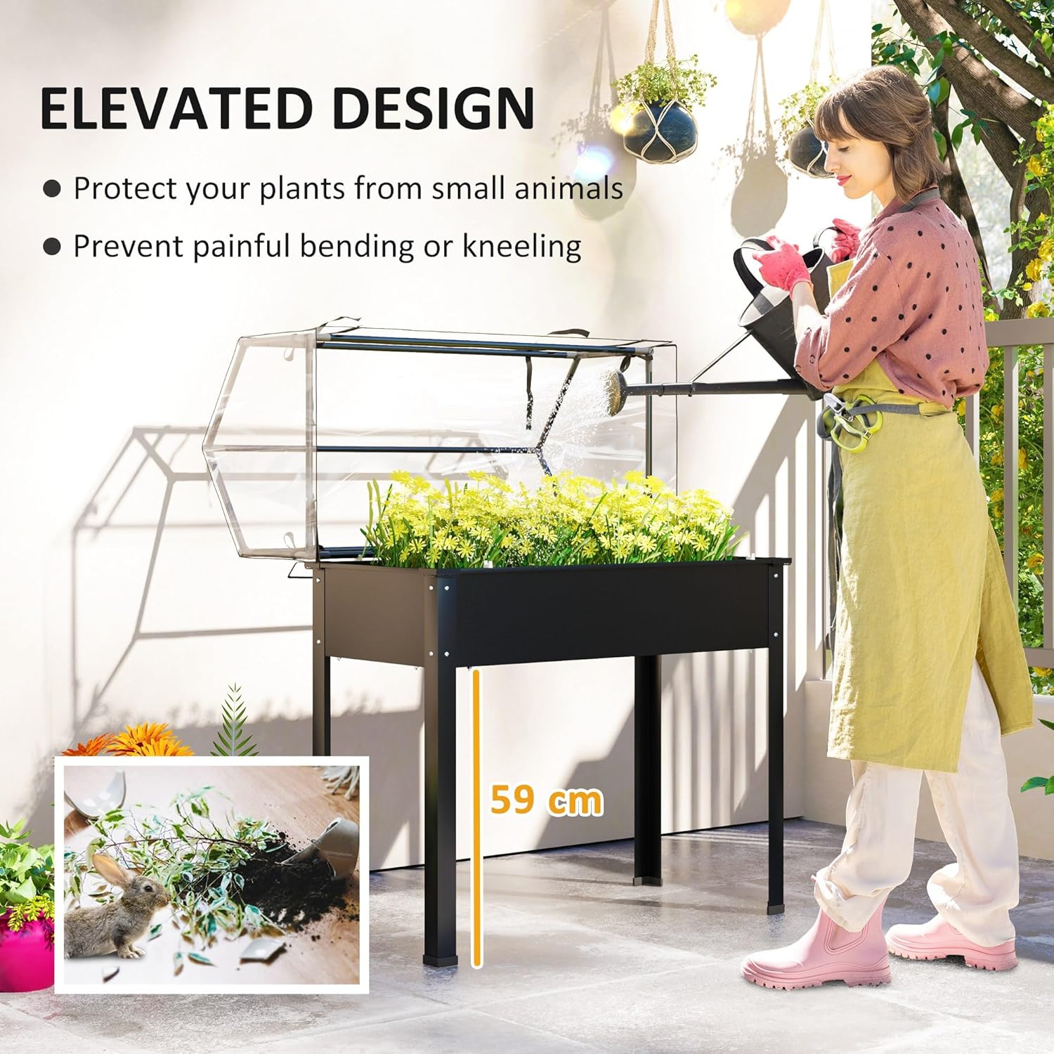 Outdoor Use - Black Raised Gar - đánh giá và giá Raised Garden Bed