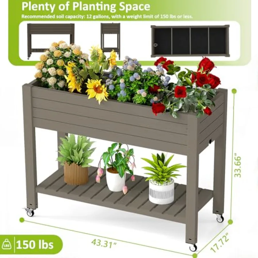 Raised Garden Bed with Legs, 3 - đánh giá và giá Self Watering Planter
