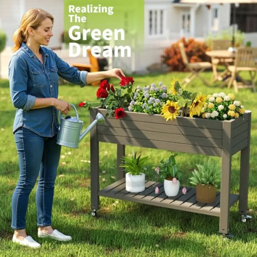 Raised Garden Bed with Legs, 3 - đánh giá và giá Self Watering Planter