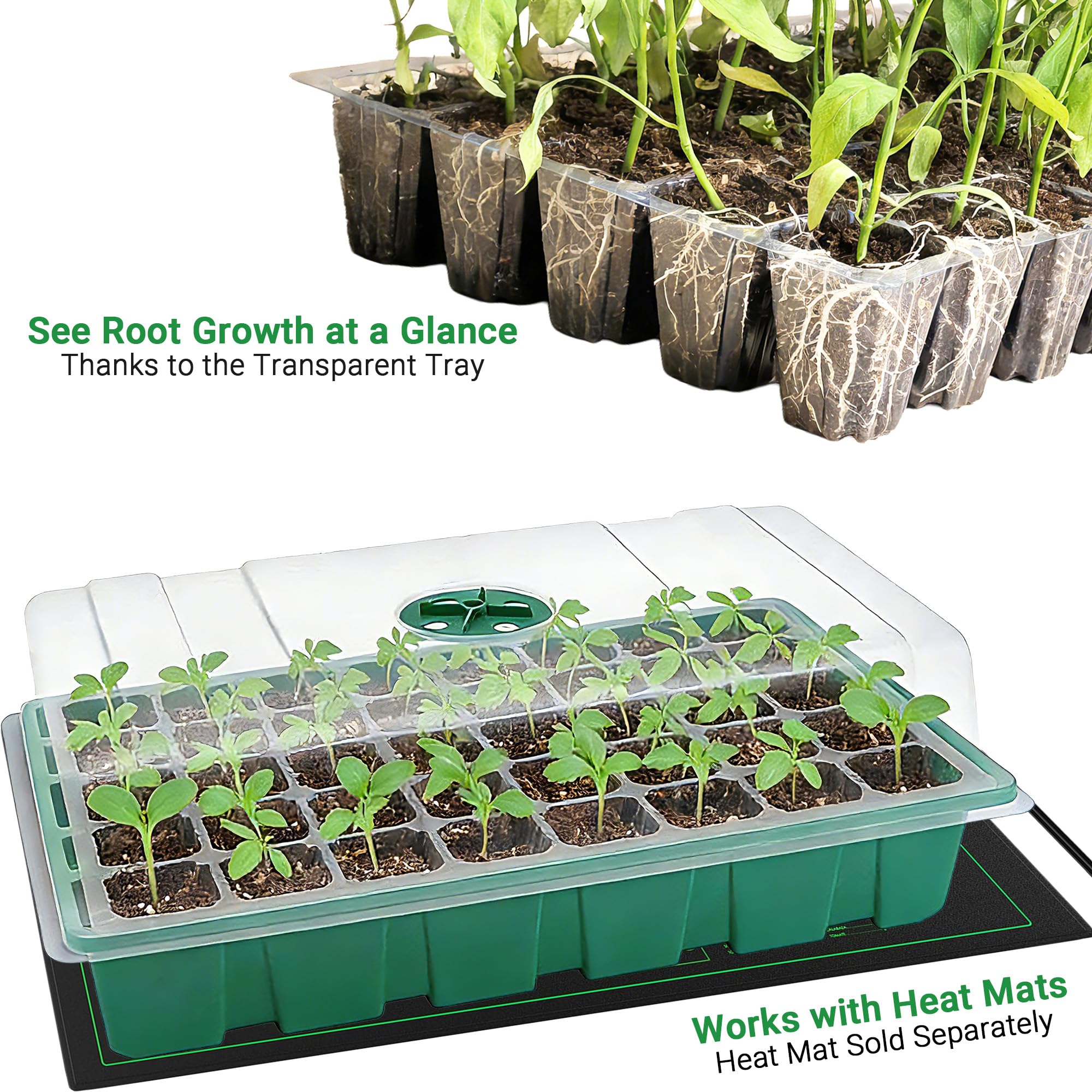 With Transparent Cover Greenho - đánh giá và giá Seed Starter Tray
