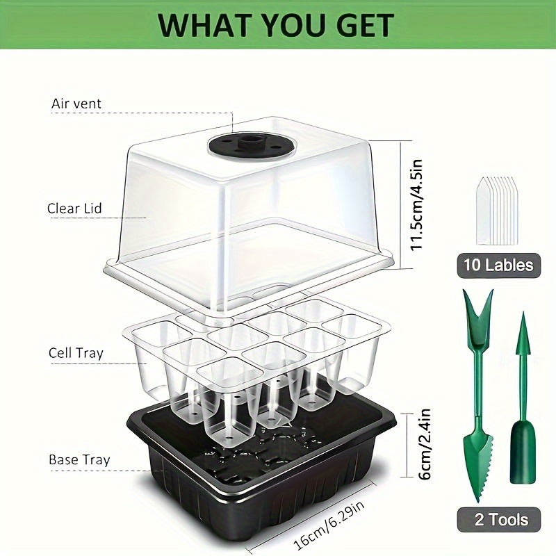 1/2/3-Pack 12/24/36-Cell Seed  - đánh giá và giá Seed Starter Tray