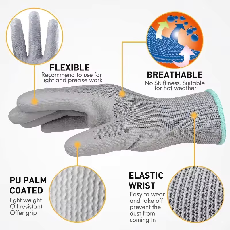 20PCS Safety Work Gloves PU Pa - đánh giá và giá Garden Gloves