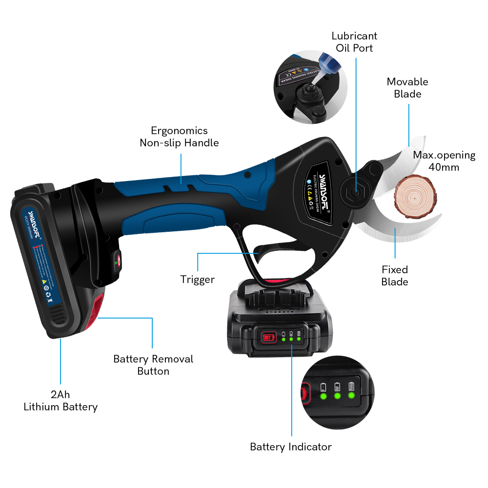 Electric Pruning Shears 40MM S - đánh giá và giá Pruning Shears