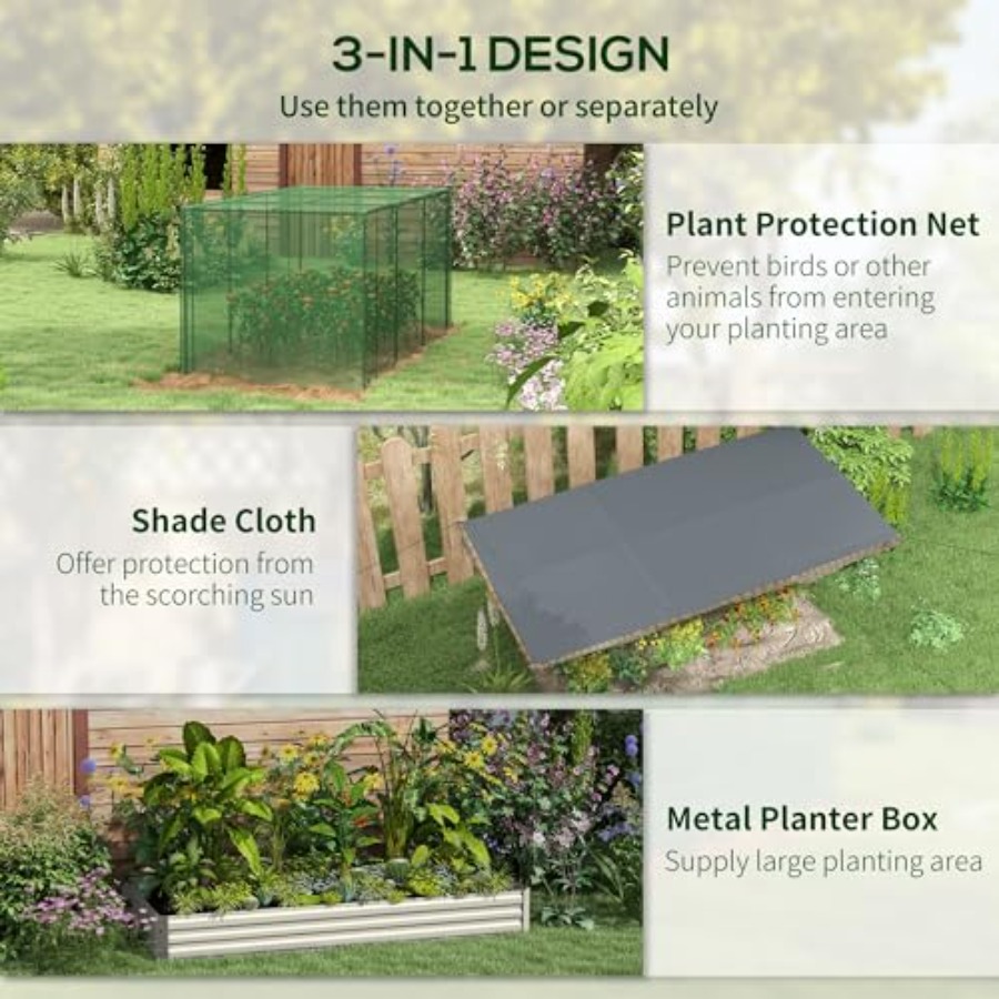 7.3 x 3.4 x 1 ft Galvanized Ra - đánh giá và giá Raised Garden Bed