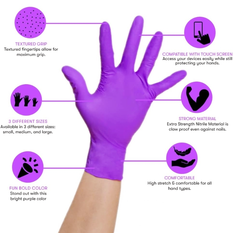 50/100PCS Violet Nitrile Glove - đánh giá và giá Garden Gloves