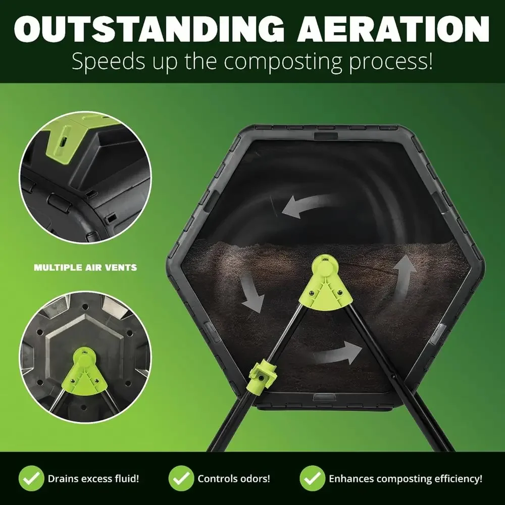 Rotating 21-Gallon Outdoor Com - đánh giá và giá Compost Bin