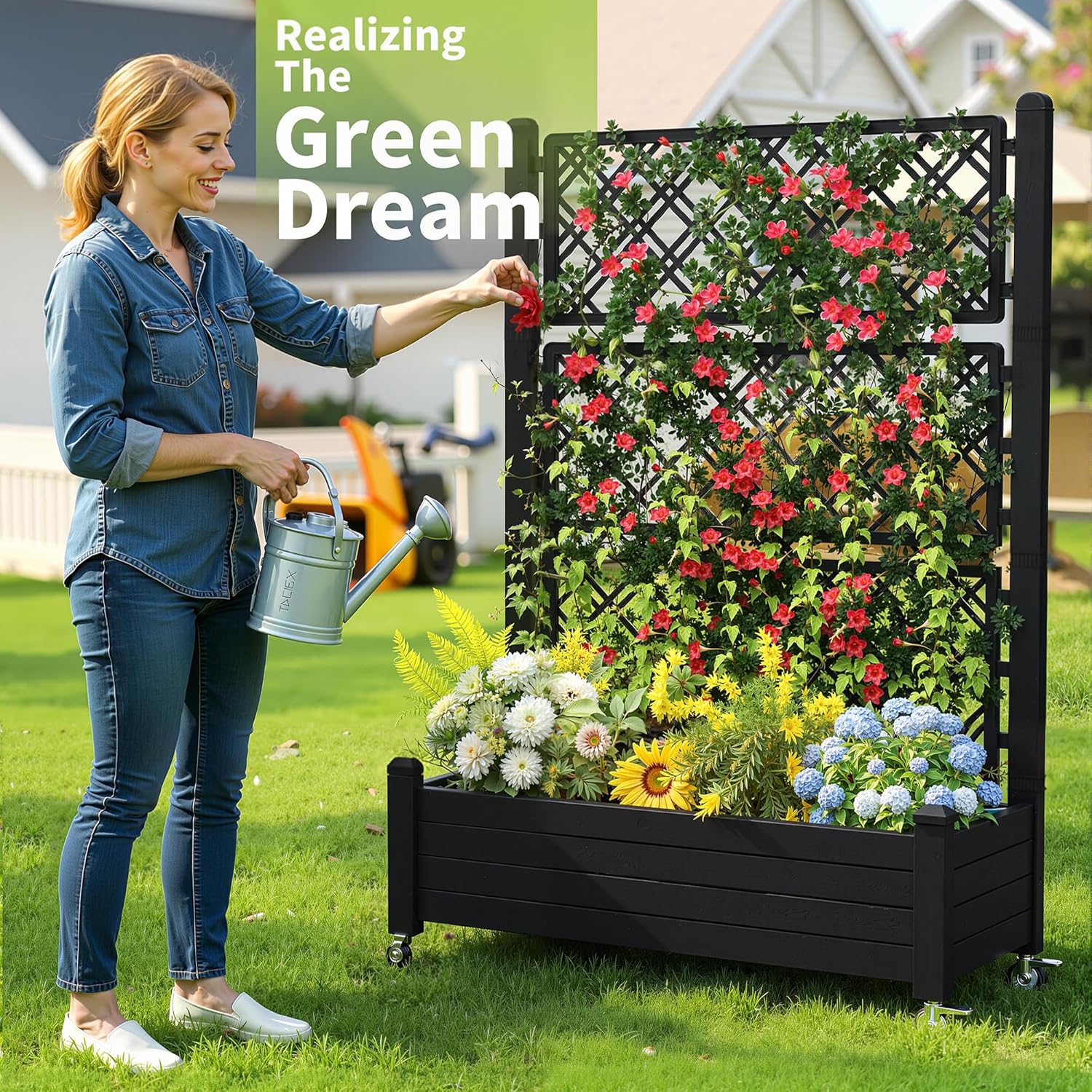 Raised Garden Bed with Trellis - đánh giá và giá Self Watering Planter