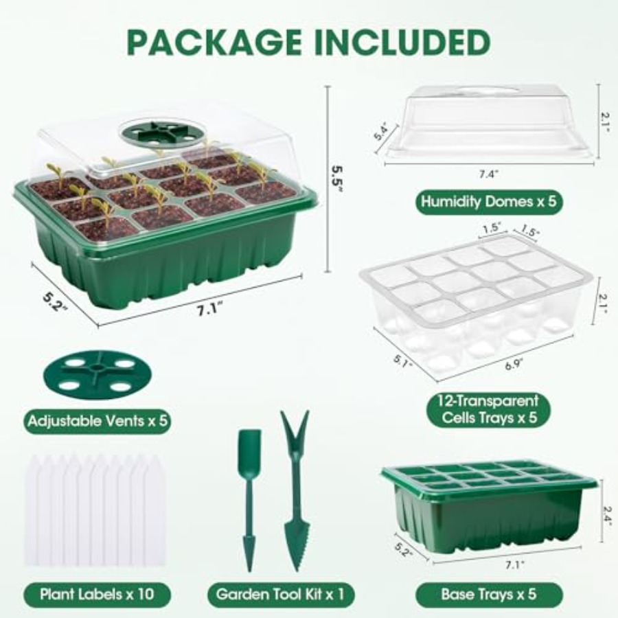 5 Packs Seed Starter Tray with - đánh giá và giá Seed Starter Tray